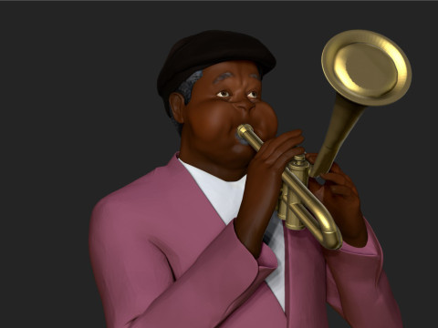 Dizzy Gillespie 3D-printmodel