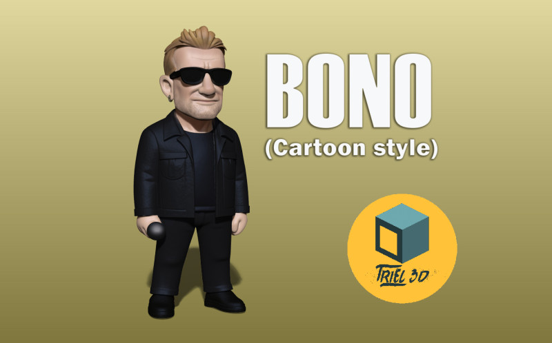 Bono Model Cetak 3D .c4d .max .obj .3ds .fbx .stl .blend 
