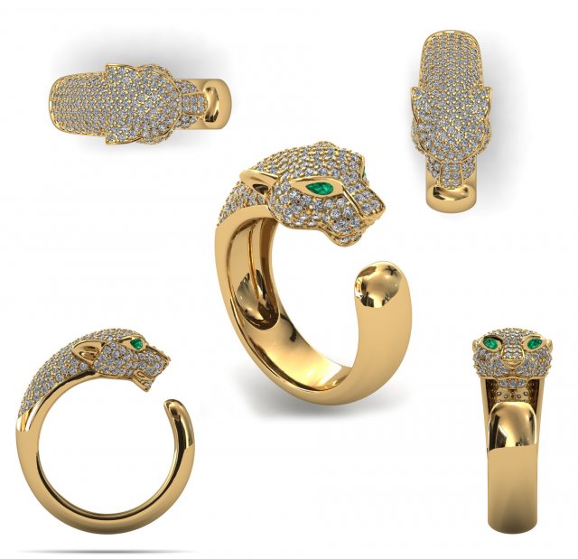 big cat ring 3D 打印模型 .c4d .max .obj .3ds .fbx .stl .blend 
