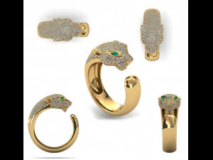 大猫戒指 3D 打印模型