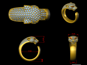 big cat ring 3D 打印模型