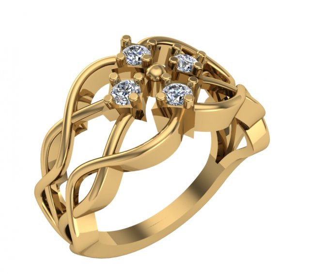 floral filigree pattern ring 3d print model 3D Baskı Modeli .c4d .max .obj .3ds .fbx .stl .blend 