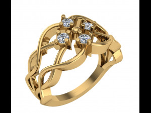floral filigree pattern ring 3d print model Model Cetak 3D