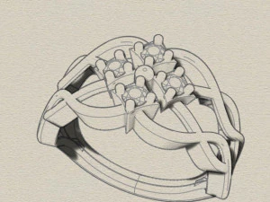 floral filigree pattern ring 3d print model 3D Print Model
