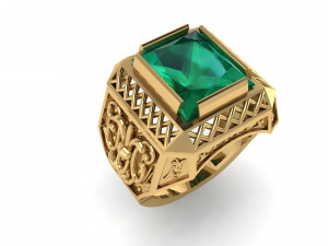 emerald ring with pattern Modelo de Impressão 3D