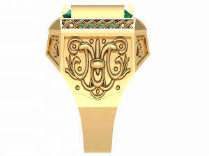 emerald ring with pattern 3D Baskı Modeli