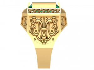emerald ring with pattern 3D Print Model