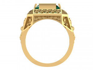 emerald ring with pattern 3D Baskı Modeli