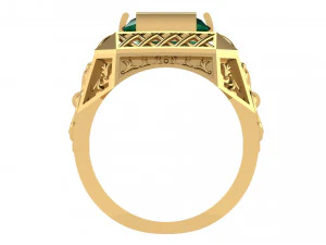 emerald ring with pattern 3D Print Model