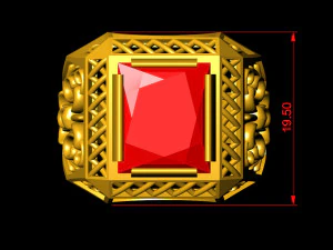 emerald ring with pattern 3D Print Model