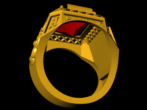 emerald ring with pattern 3D Print Model