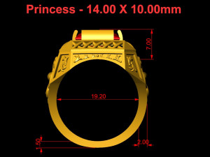 emerald ring with pattern 3D Baskı Modeli