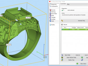 emerald ring with pattern 3D Baskı Modeli