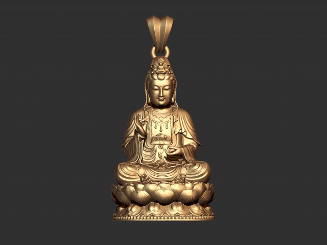 gautam buddha pendant 3Dプリントモデル .c4d .max .obj .3ds .fbx .stl .blend 