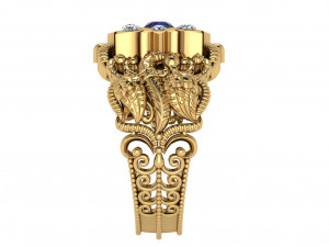 antique gents men ring 002 peacock 3D 打印模型