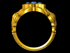 antique gents men ring 002 peacock 3D 打印模型