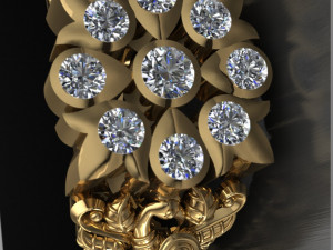antique gents men ring 002 peacock 3d print model Model Cetak 3D