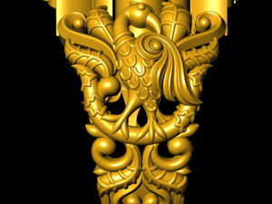 antique gents men ring 002 peacock 3d print model Model Cetak 3D