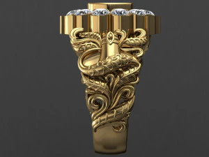 antique gents men ring shivji 3d print model 3D Print Model
