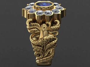 antique gents men ring shivji 3d print model 3D Print Model