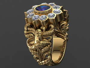 antique gents men ring shivji 3d print model 3Dプリントモデル