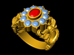 antique gents men ring shivji 3d print model 3D Print Model