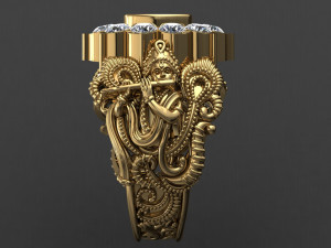 krishanji antique gents men ring 3d print model 3Dプリントモデル