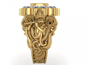 krishanji antique gents men ring 3d print model 3D 打印模型