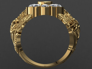 krishanji antique gents men ring 3d print model 3D 打印模型