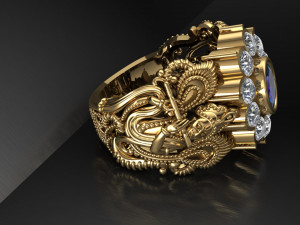 krishanji antique gents men ring 3d print model 3D 打印模型