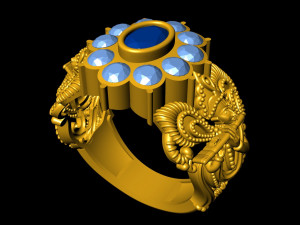 krishanji antique gents men ring 3d print model 3D 打印模型