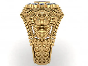 antique gents men lion ring 3D Print Model