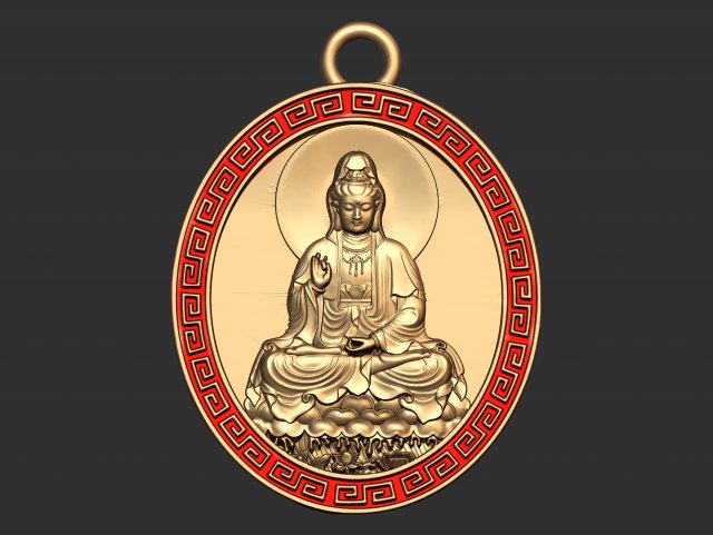 0125 buddha coin pendant ready for 3d print 3D प्रिंट मॉडल .c4d .max .obj .3ds .fbx .stl .blend 