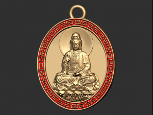 0125 buddha coin pendant ready for 3d print 3D प्रिंट मॉडल