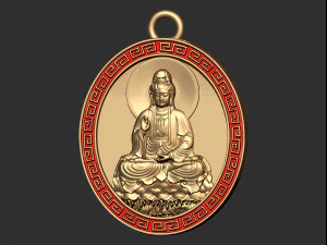 0125 buddha coin pendant ready for 3d print 3D Print Model