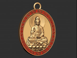 0125 buddha coin pendant ready for 3d print 3D प्रिंट मॉडल