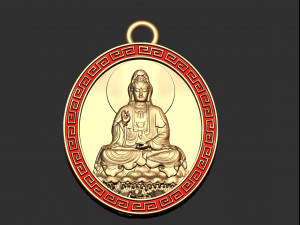 0125 buddha coin pendant ready for 3d print 3D प्रिंट मॉडल