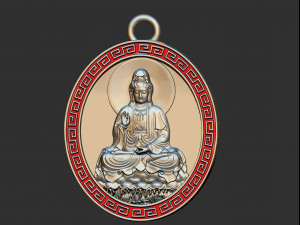 0125 buddha coin pendant ready for 3d print 3D प्रिंट मॉडल