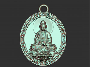 0125 buddha coin pendant ready for 3d print 3D प्रिंट मॉडल