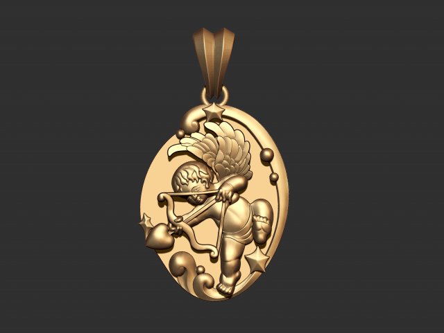 0129 baby angel pendant ready for 3d print 3D Print Model .c4d .max .obj .3ds .fbx .stl .blend 