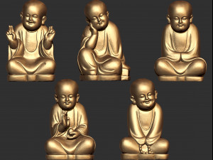 0130 little monks model collection 3d print model 3Dプリントモデル