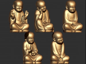 0130 little monks model collection 3d print model Modelo de Impressão 3D