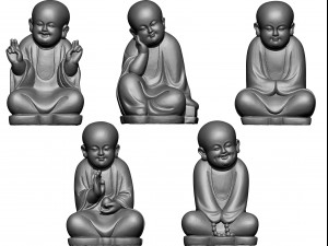 0130 little monks model collection 3d print model Modelo de Impressão 3D