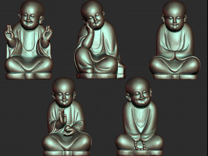 0130 little monks model collection 3d print model Modelo de Impressão 3D