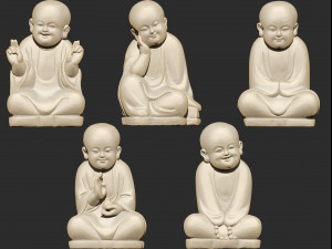 0130 little monks model collection 3d print model Modelo de Impressão 3D