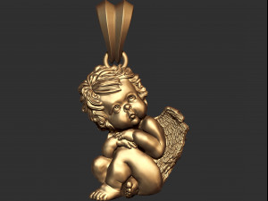 0132 baby angel pendant 001 ready for 3d print 3Dプリントモデル