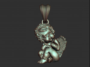0132 baby angel pendant 001 ready for 3d print Model Cetak 3D