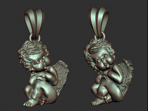 0132 baby angel pendant 001 ready for 3d print Model Cetak 3D