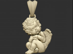 0132 baby angel pendant 001 ready for 3d print Model Cetak 3D