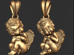 0132 baby angel pendant 001 ready for 3d print Model Cetak 3D